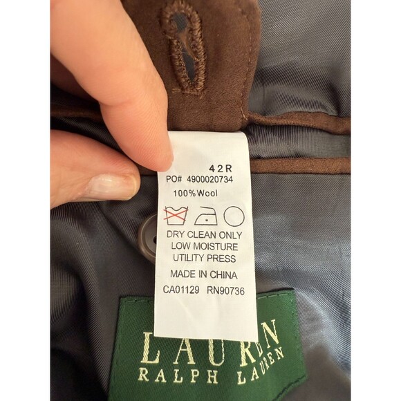 Ralph Lauren 100% Wool Charcoal Herringbone‎ Preppy Patch Sport Jacket 42R NWT - Picture 16 of 16